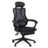 Scaun birou ergonomic OFF 927, mesh, recliner, suport picioare retractabil, 100 kg, negru