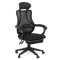 Scaun birou ergonomic OFF 927, mesh, recliner, suport picioare retractabil, 100 kg, negru