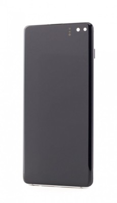 LCD Samsung Galaxy S10+, G975, Alb + Rama, foto