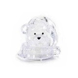 Decoratiune Craciun Ursulet Acril Transparent cu LED - Decorer - 7x4.5x7.5 cm