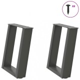 VidaXL Picioare pentru măsuță de cafea &icirc;n formă de U, 2 buc., antracit, 28x(42-43) cm, oțel