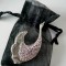 Brosa-VINTAGE-LEBADA-placata Aur alb 18k,Swarovski martisor