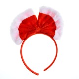 Bentita rosie de Craciun cu funda