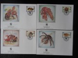 British Antarctic Territory-WWF,fauna crabi-set complet FDC