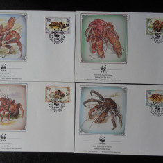 British Antarctic Territory-WWF,fauna crabi-set complet FDC
