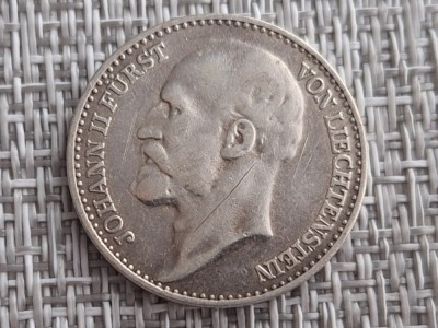 1 franc 1924 Lichtenstein, argint foto