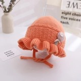 Caciulita portocalie dublata tip boneta (Marime Disponibila: 2 ani)