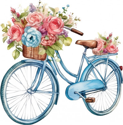 Sticker decorativ Bicicleta, Turcoaz, 60 cm, 8116ST-9 foto