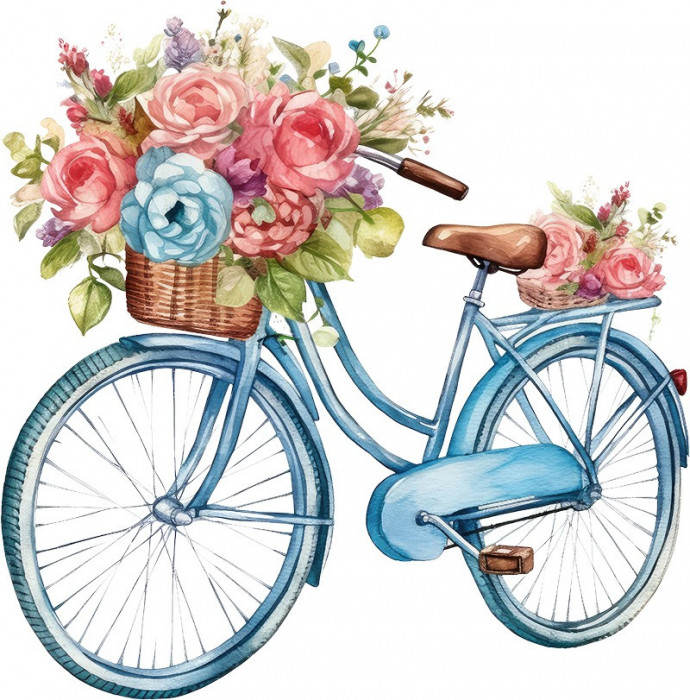 Sticker decorativ Bicicleta, Turcoaz, 60 cm, 8116ST-9