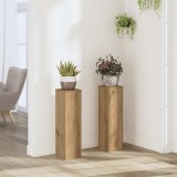 VidaXL Suporturi de plante, 2 buc., stejar artizanal, 17x17x60cm, lemn