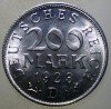 Moneda Germania Weimar 200 Mark 1923 D, AUNC, KM# 35, Aluminiu, 23mm