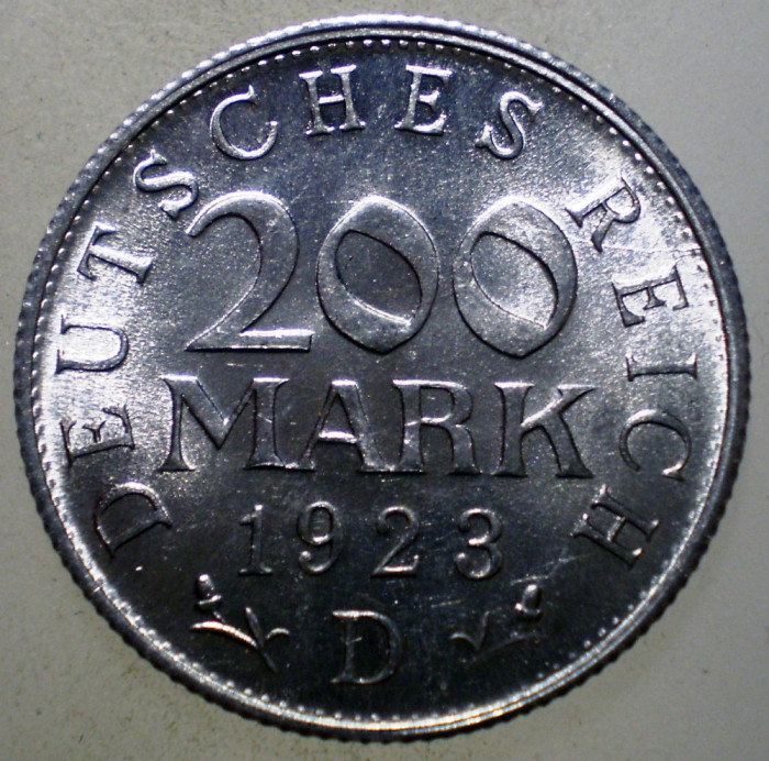 7.730 GERMANIA WEIMAR 200 MARK 1923 D AUNC