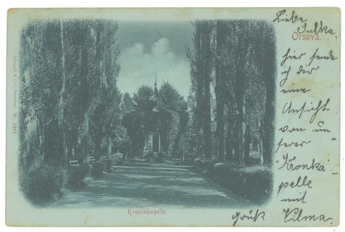 3168 - ORSOVA, Park, Litho, Romania - old postcard - used - 1899