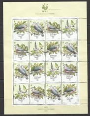 PORTUGALIA 1991 WWF FAUNA PROTEJATA PASARI PORUMBEI