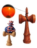 Cumpara ieftin Kendama din lemn natural, Bila lemn + Sticker Waterproof USA pentru telefon, 160KD