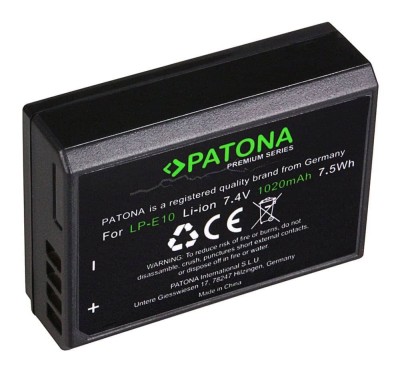 Acumulator Patona Premium LP-E10 1020mAh replace Canon EOS-1213 DESIGILAT foto