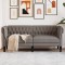 Gossi canapea chesterfield cu 2 locuri, gri taupe, material textil