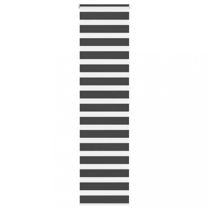 Jaluzea tip zebra neagră lățime țesătură 60,9 cm poliester