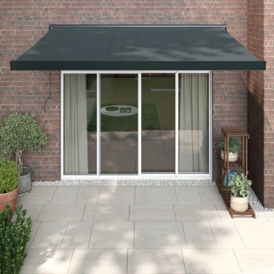 Copertină retractabilă, antracit, 3,5x2,5 m, textil și aluminiu foto