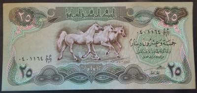 Bancnota exotica 25 DINARI - IRAK, anul ? *cod 896 B = A.UNC foto