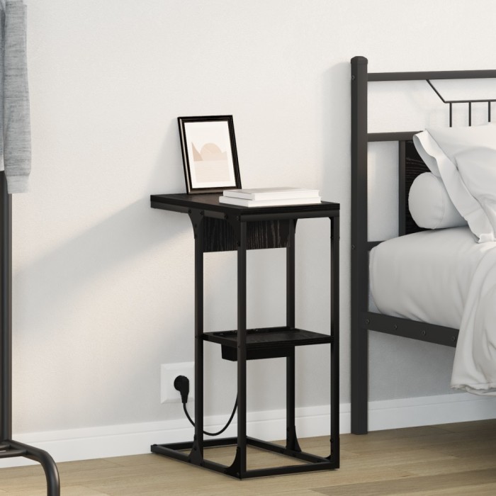 vidaXL Noptieră Stejar negru 41.5 x 26 x 60.5 cm Lemn compozit