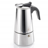 Espressor Inox pentru 6 Cesti, Argintiu/Negru, Espressor pentru 6 Cafele, Espressor pentru Aragaz, Espressor Cafea, Espressor 6 Cesti Cafea, Cafetiera, Monteli