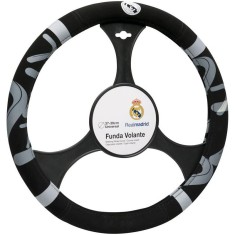 Husa volan Real Madrid, negru cu gri, 37-39 cm