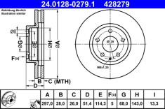 ATE 24.0128-0279.1 Disc frana