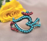 CLAMA VINTAGE DE PAR CU AC DIN METAL ARGINTIU SI ORNAMENTE
