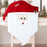 Husa Decorativa de Craciun pentru Spatar Scaun Mos Craciun Zambaret 50cm, CMCLASS