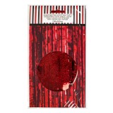 Perdea decorativa de petrecere cu franjuri, rosie, 1x2m, CMCLASS