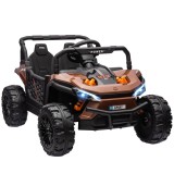 AIYAPLAY Mașină electrică pentru copii UTV buggy electric pentru copii cu telecomandă 2.4Ghz 2 motoare 103L x 69l x 59H cm maro | Aosom Romania