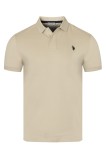 Tricou Barbati U.S. POLO ASSN. King Crem, Bumbac 100%, Guler Polo, Nasturi - Ideal Vara