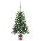 Brad Crăciun pre-iluminat artificial, set globuri, verde, 65 cm