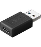 Adaptor USB3.0 SuperSpeed USB-A tata - USB-C mama negru Goobay 45400