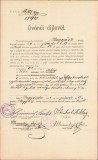 A818 Certificat de salarizare, 1894, educatoare grădiniță Tomnatic, județul Timiș