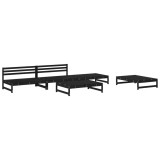 Set Set mobilier relaxare gradina 5 piese negru lemn masiv pin