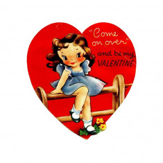 Sticker decorativ Retro Valentine's Day, Multicolor, 59 cm, 6026ST