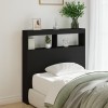 VidaXL Tăblie cu dulap și LED, negru, 100x17x102 cm