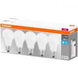 Set de 5x bec Led, LED BASE CLASSIC A, E27, 8.5W (60W), lumina neutra (4000K), OSRAM