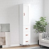 Cumpara ieftin Dulap &icirc;nalt, alb extralucios, 34,5x34x180 cm, lemn prelucrat