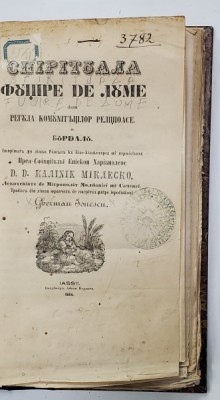 SPIRITUALA FUGIRE DE LUME DUPA REGULA COMUNITATILOR RELIGIOASE de BURDALU, IASI 1864 foto