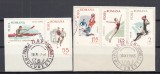 ROMANIA 1965 LP 616 SPARTACHIADA SERIE/FRAGMENT STAMPILA PRIMA ZI A EMISIUNII, Stampilat