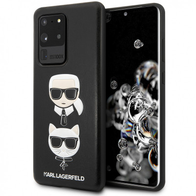Husa Piele - Poliuretan Karl Lagerfeld pentru Samsung Galaxy S20 Ultra G988 / Samsung Galaxy S20 Ultra 5G G988, Karl &amp;amp; Choupette, Neagra KLHCS69KICKC foto