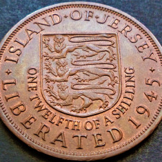 Moneda istorica 1/12 SHILLING - INSULA JERSEY, anul 1945 * cod 750