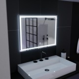 Oglinda LED baie dreptunghiulara 80x60 cm, touch dimabil, iluminare pe contur &ndash; FRAME Basic