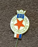 Insigna fotbal - SLAVIA PRAGA (Cehia) aniversare 90 de ani 1893/1983