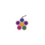 Jucarie push pop bubble fidget, pop it, breloc antistres, floare, multicolor/roz