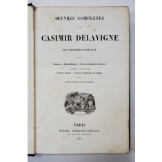 OEUVRES COMPLETES DE CASIMIR DELAVIGNE - PARIS, 1855