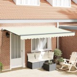 vidaXL Cortina Retractabilă Crem 400 x 200 cm Poliester, Aluminiu